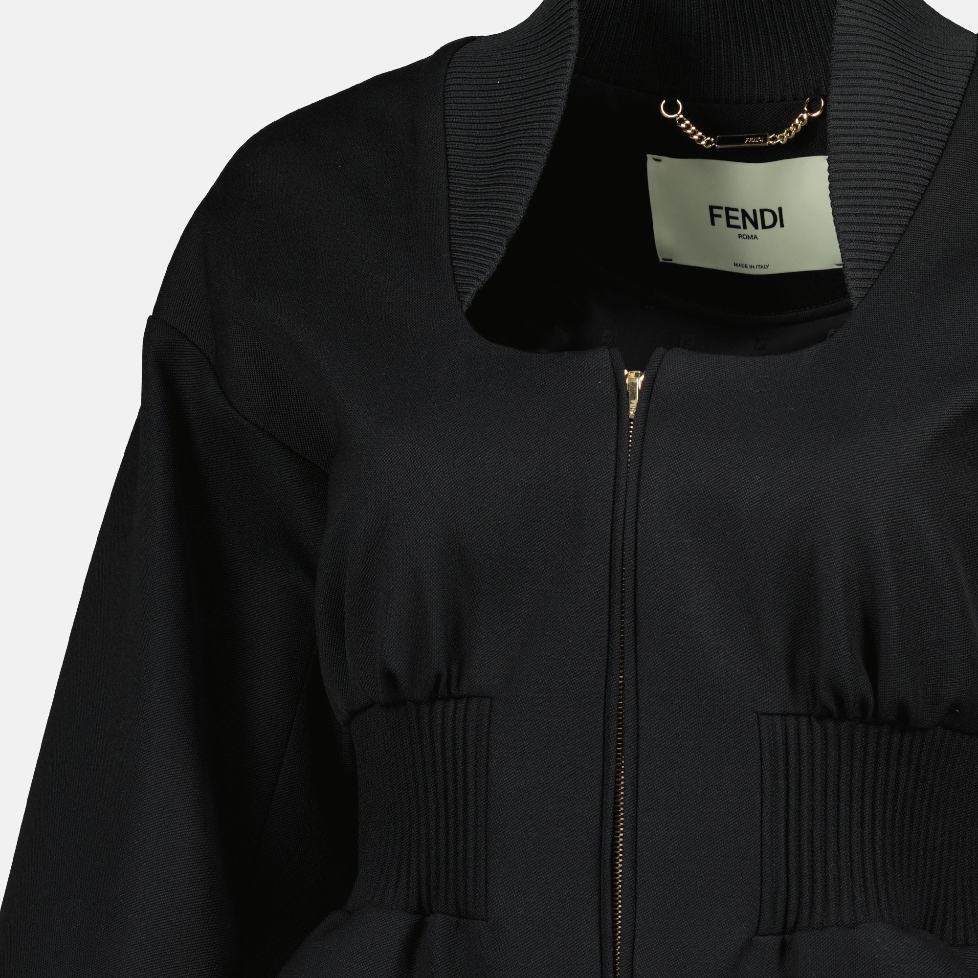 Black Wool Jacket - Fendi - Women | WE IN STYLE