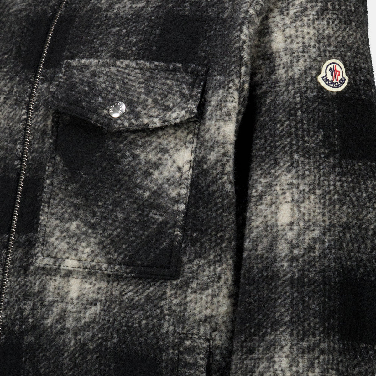 Black Checked Zip-Up Shirt