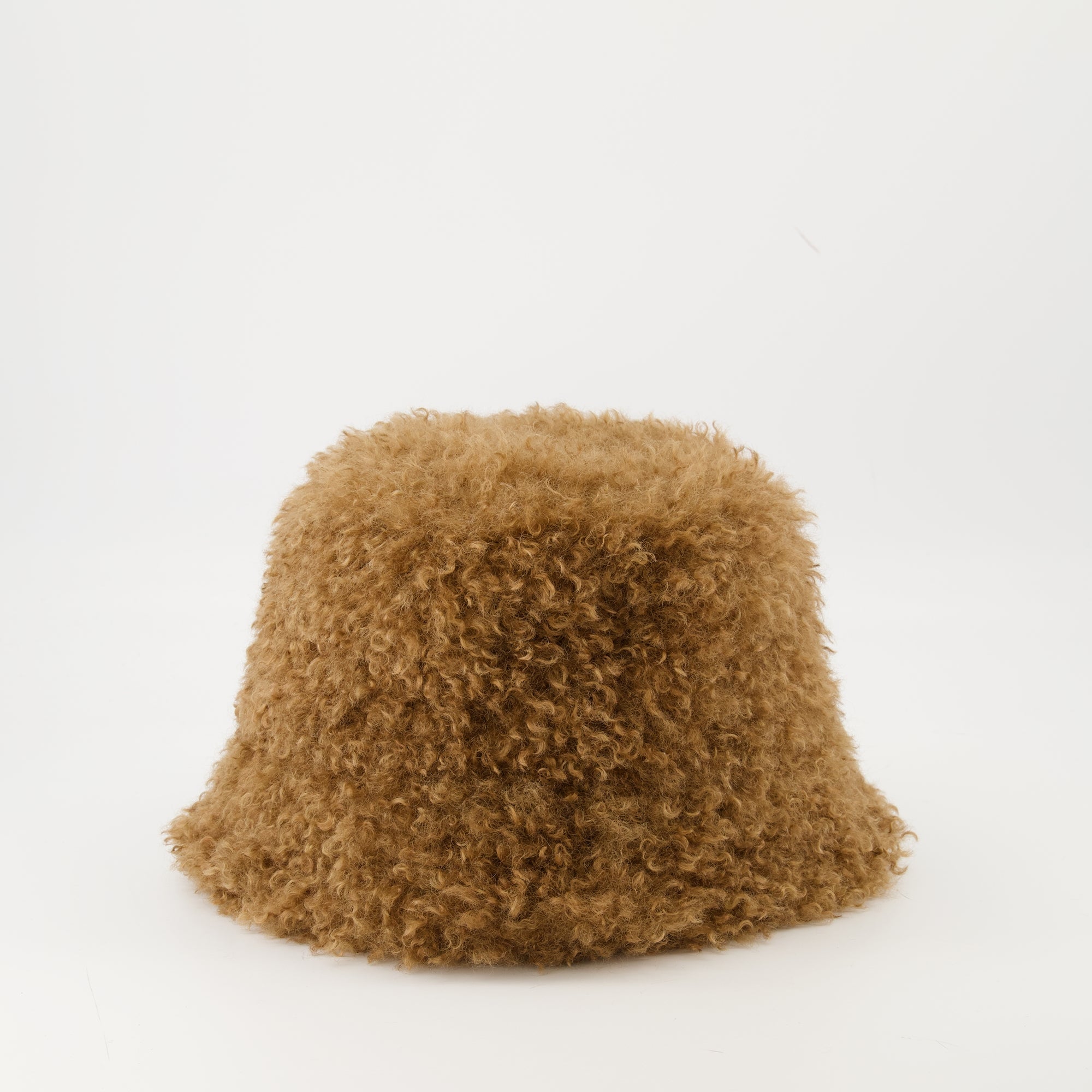 Moncler teddy hat, brown bob hat, women's accessories, Autumn-Winter collection, felt logo hat