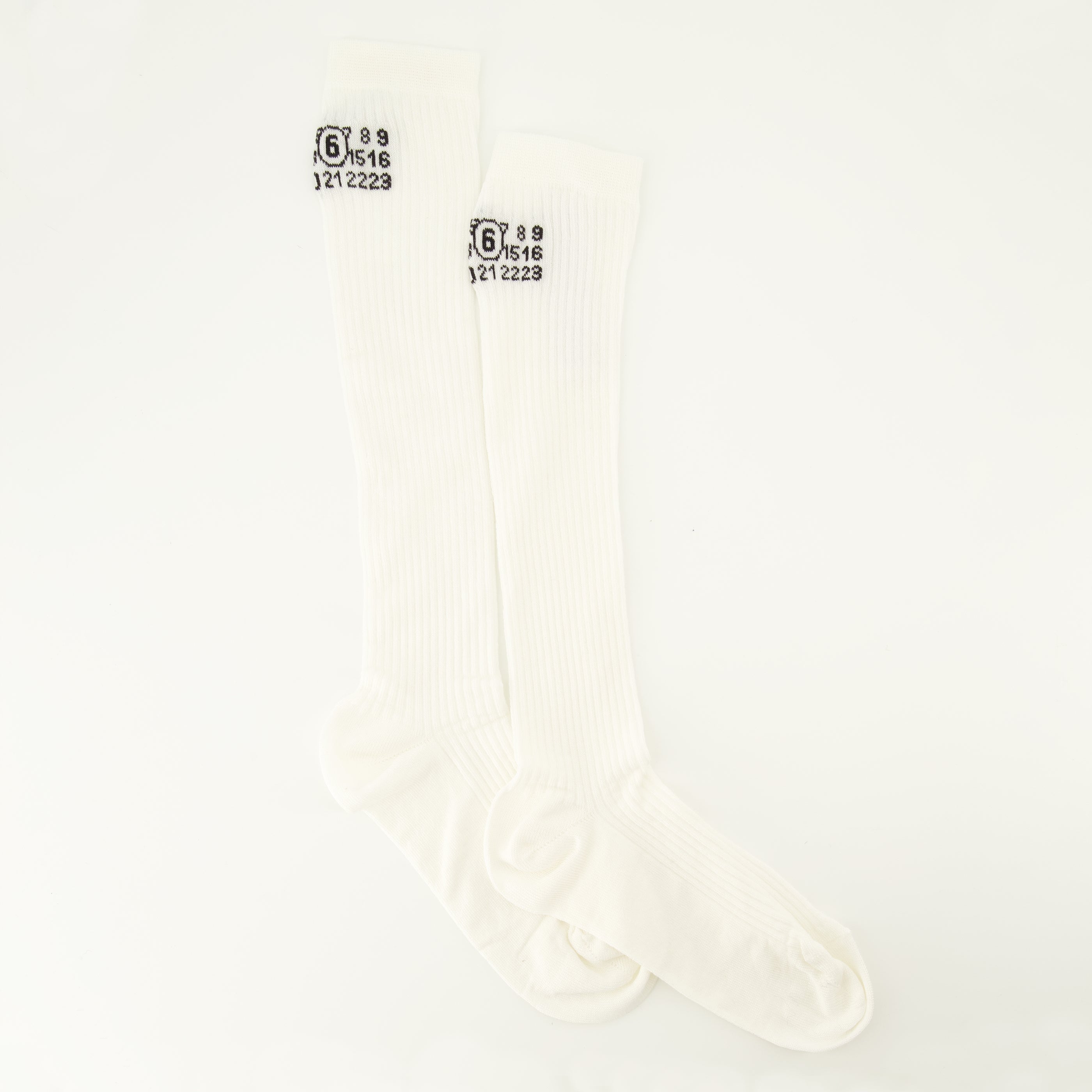 Chaussettes Blanches à Ribs Mi-Mollet