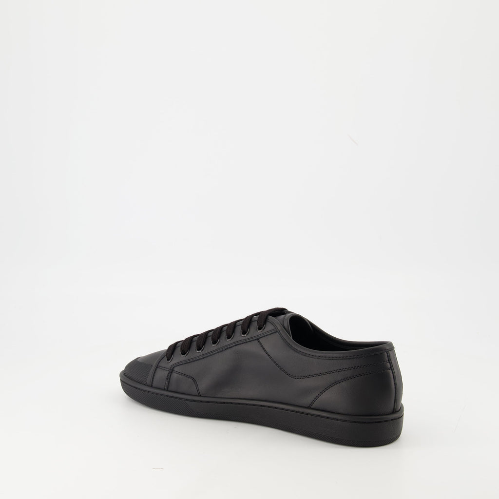 Saint Laurent sneakers, black gym sneakers, calfskin leather shoes, men's footwear, non-slip sneakers