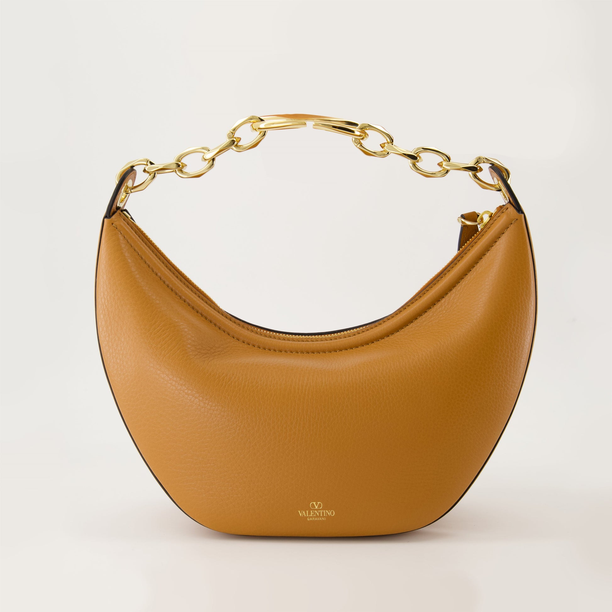 VLogo Moon, Valentino Garavani bag, brown leather hobo, luxury handbag, fashion accessory