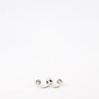 Alexander McQueen, Skull Double Ring, Women's Luxury Jewelry, Silver-tone Metal, Pearl Adorned Ring