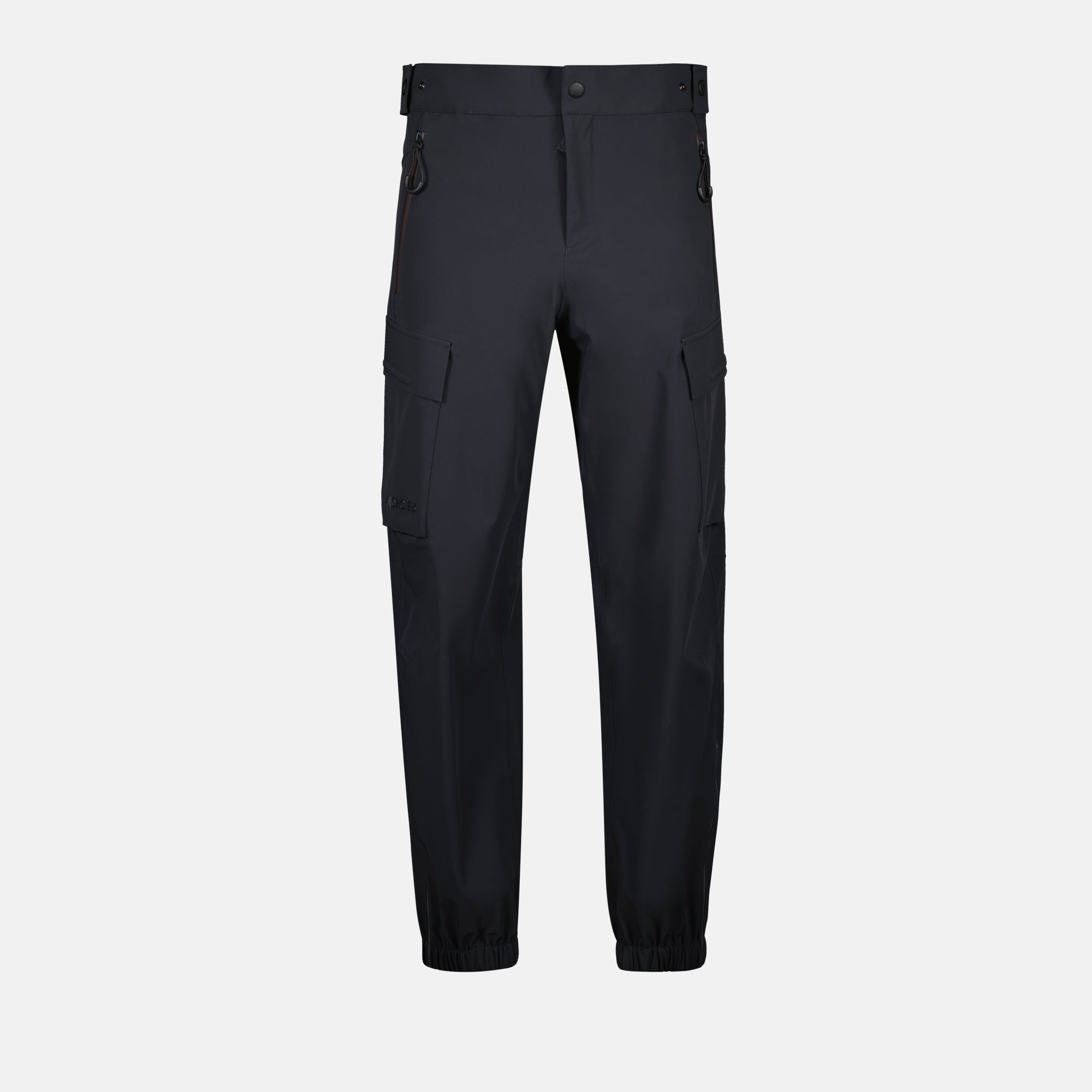 Image of Black Cargo Sport Pants by Moncler Grenoble for Men - Season Autumn-Winter 2024 - Front View