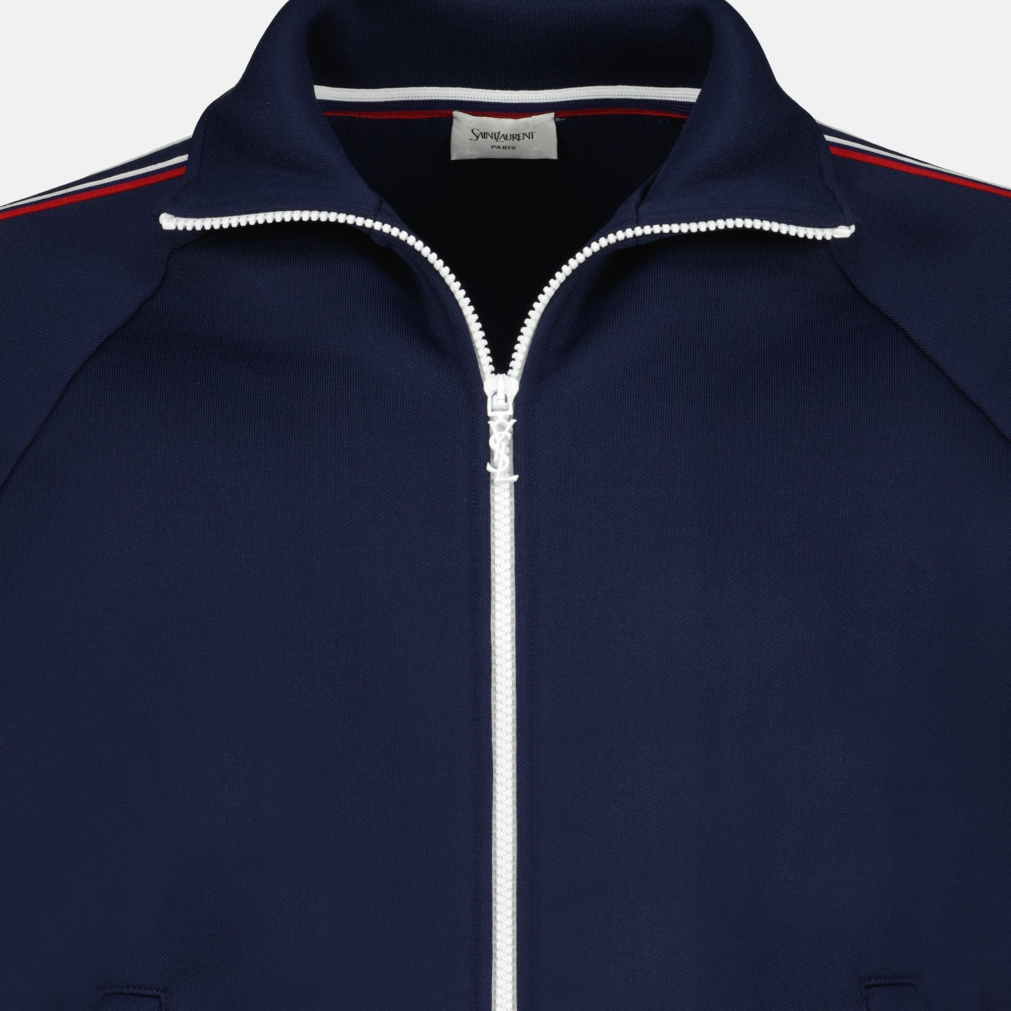 Image of Tracksuit Fleece Jacket by Saint Laurent for Men - Season Spring-Summer 2026 - Detail View 1