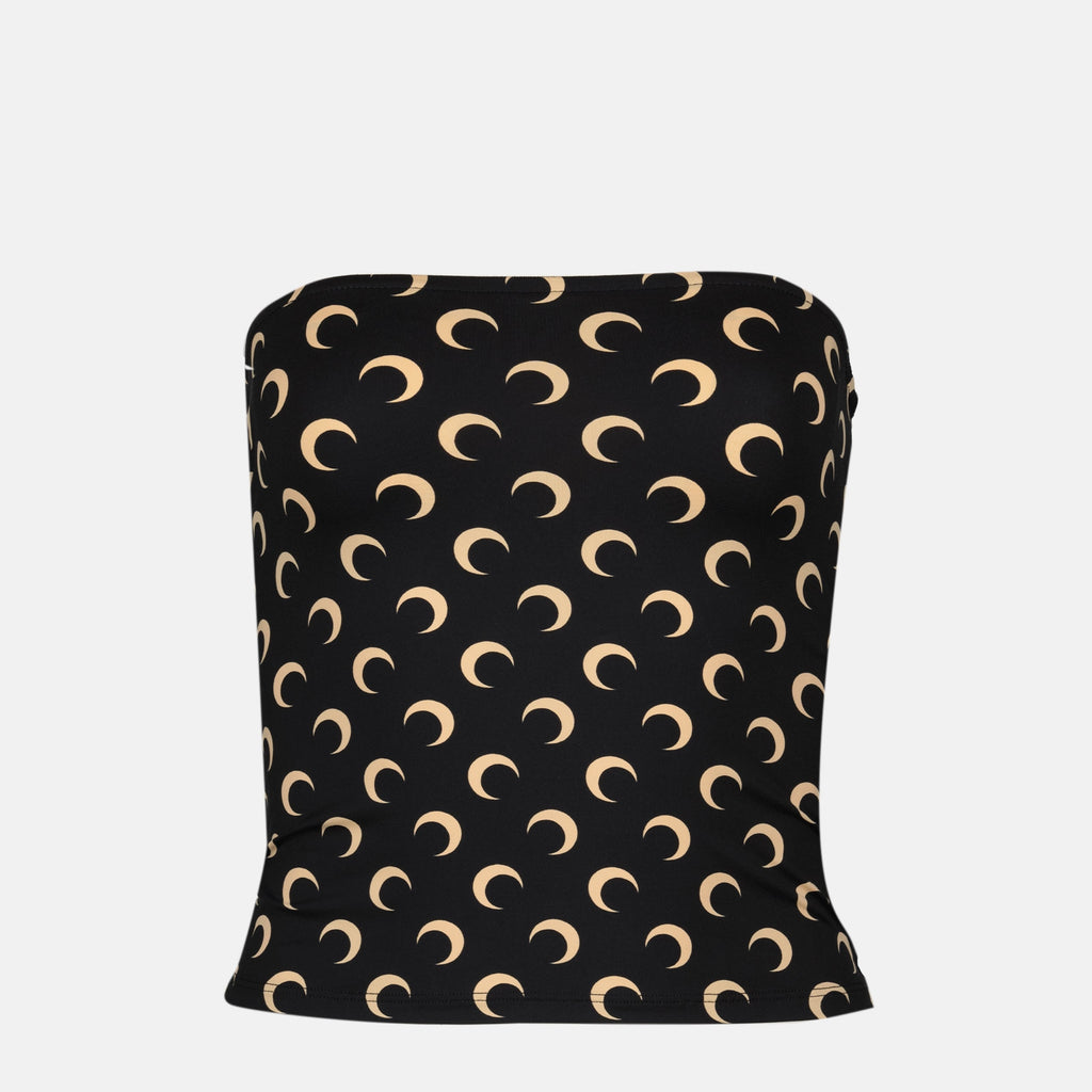 Moon Jersey Bandeau Top, Marine Serre, sleeveless top, polyamide elastane, fashion top