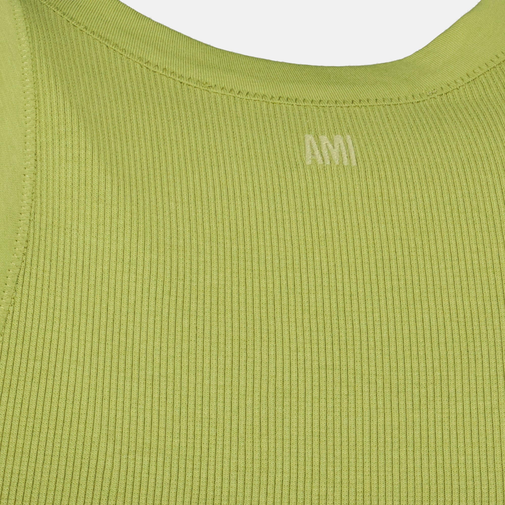 아미 파리의 여성용 아미 드 꾸르 카키 탱크탑 이미지 - 시즌 2026 봄-여름 - 디테일 보기 2