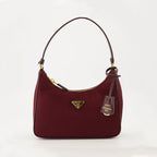 Prada Mini Sac, Re-Edition 2005, bordeaux handbag, recycled materials, sustainable fashion