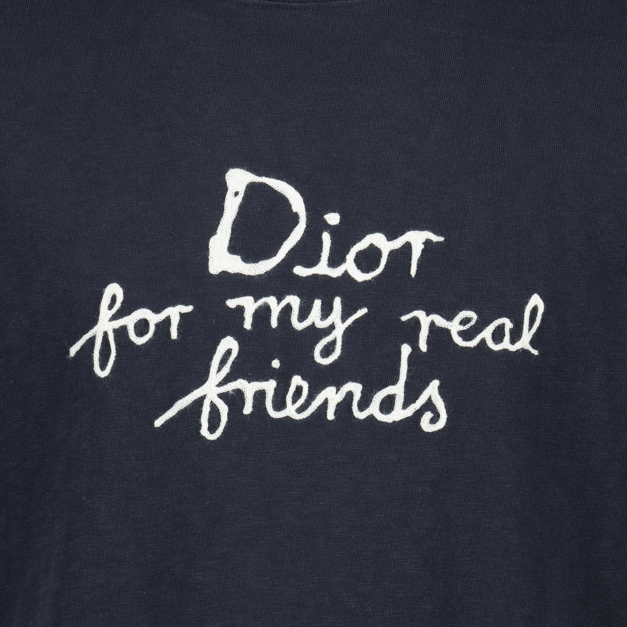 Dior T-shirt, Hylton Nel, navy blue T-shirt, embroidered logo shirt, cotton jersey clothing