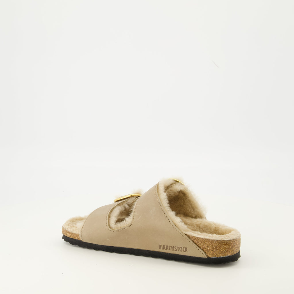 Birkenstock sandals, Arizona Big Buckle, comfortable sandals, adjustable straps sandals, beige summer footwear