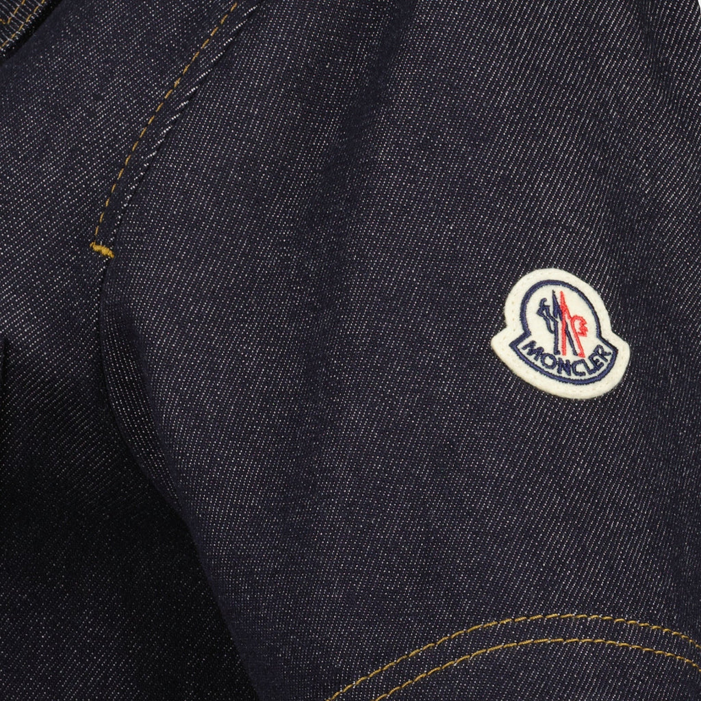 denim shirt dress, Moncler dress, navy blue dress, women's fashion, casual dress