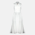 Imagen de Vestido Drapeado Blanco en Faille Reciclado de Patou para Mujeres - Temporada Primavera-Verano 2026 - Vista Frontal