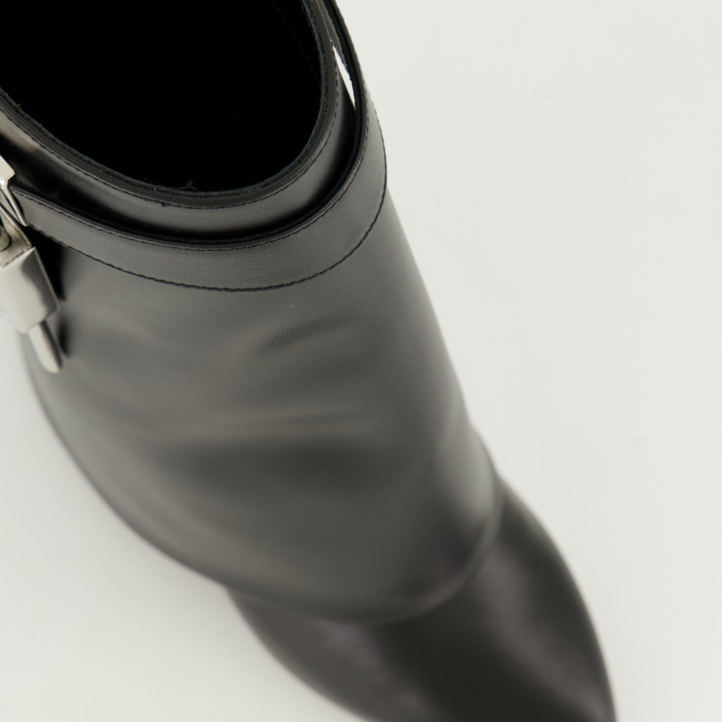 Givenchy ankle boots, Shark Lock boots, black leather footwear, designer boots, spring summer 2025