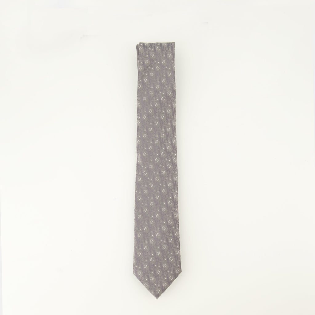 Dior tie, Oblique Revival tie, gray silk tie, luxury ties, men's accessories