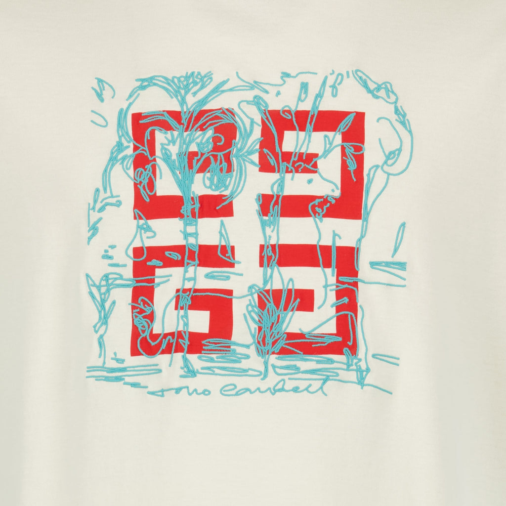 4G Printed Beige T-Shirt