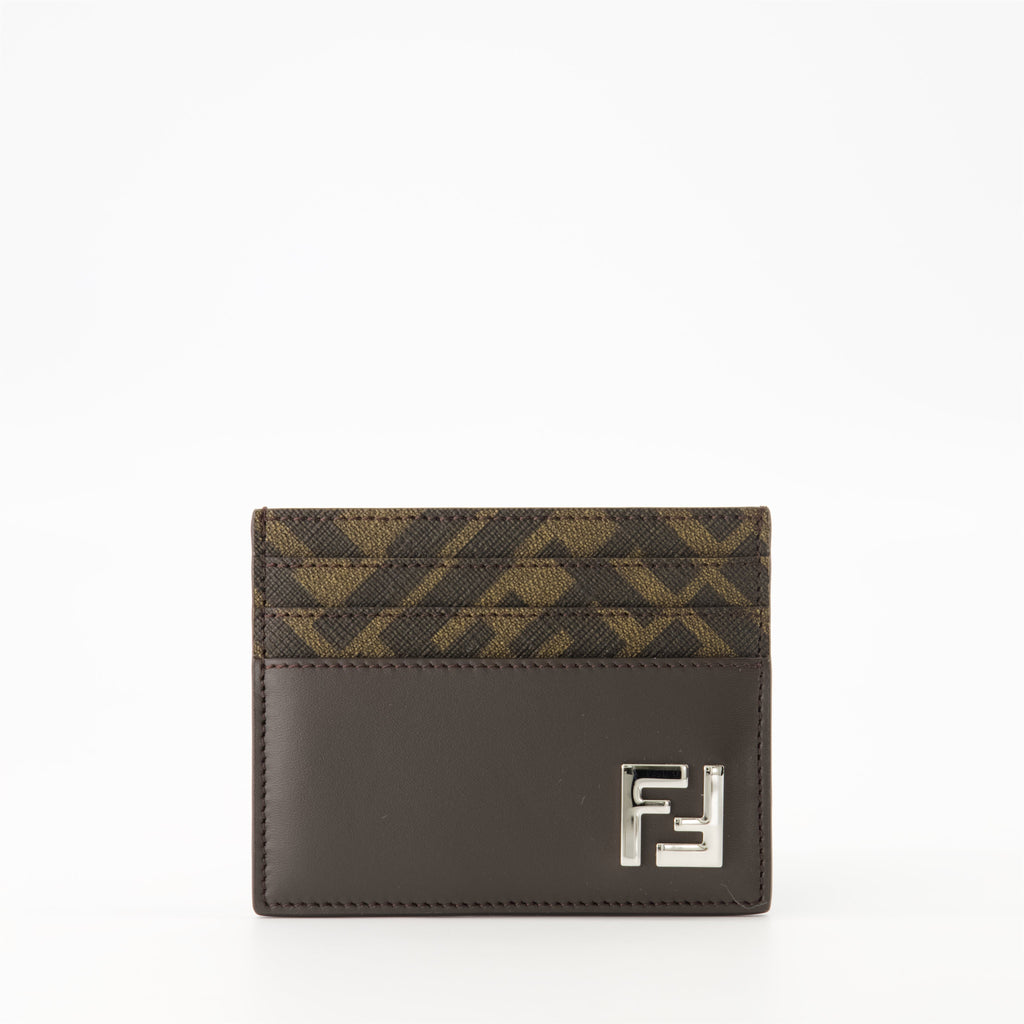Fendi cardholder, luxury accessories, leather cardholder, men's cardholder, brown cardholder