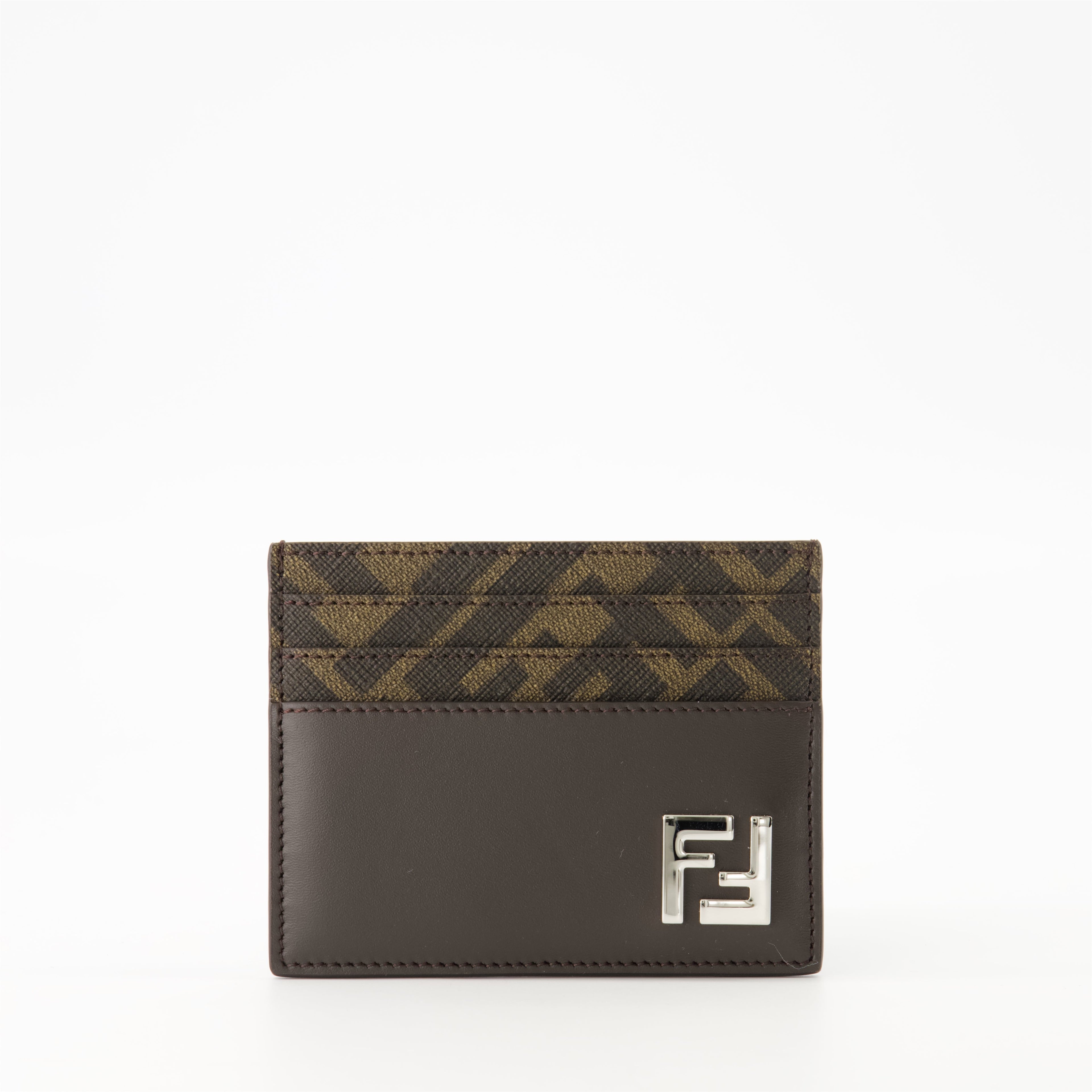 Fendi cardholder, luxury accessories, leather cardholder, men's cardholder, brown cardholder