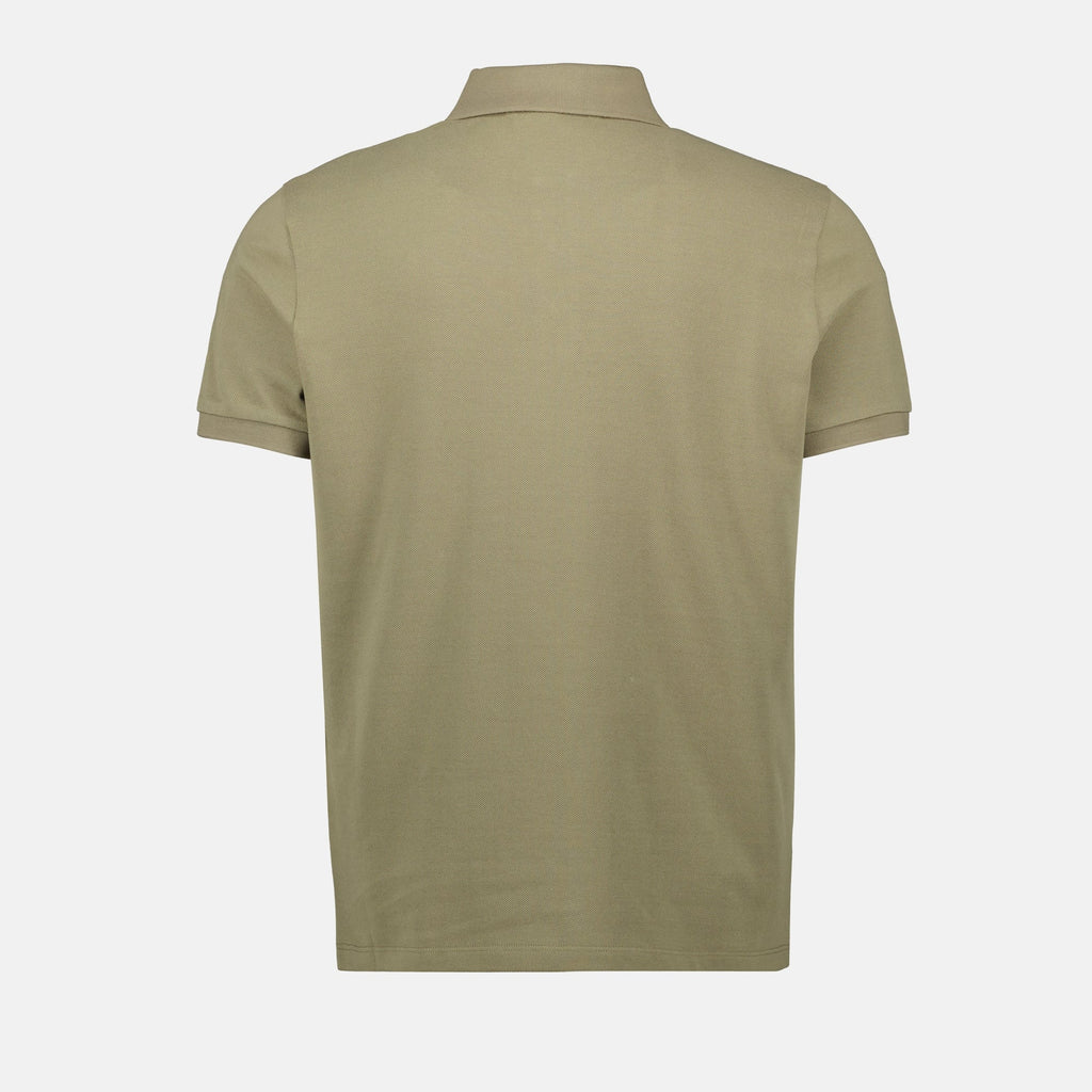 green polo shirt, Moncler polo, classic collar shirt, pique cotton polo, summer essentials
