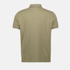 green polo shirt, Moncler polo, classic collar shirt, pique cotton polo, summer essentials