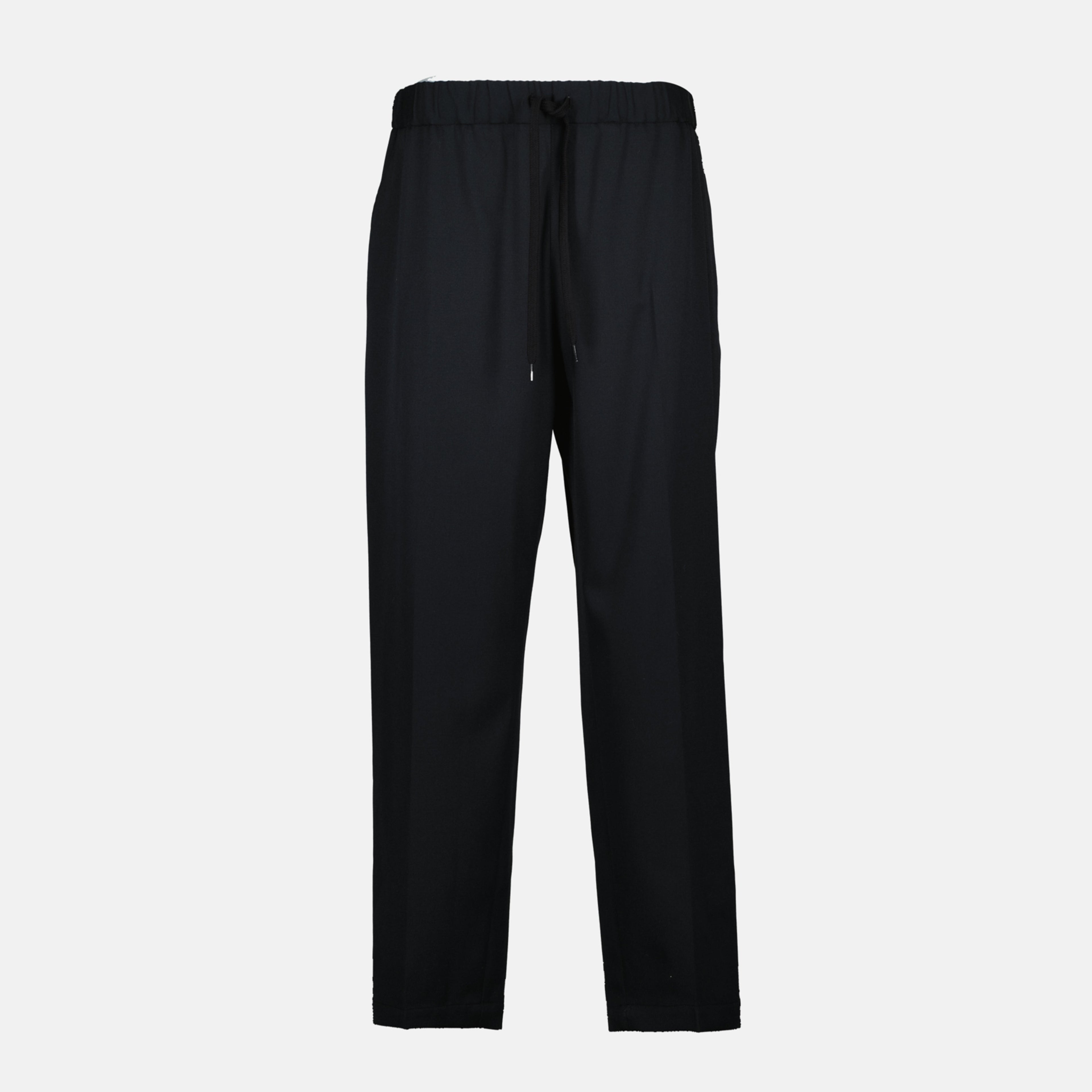 black wool trousers, Mm6 trousers, Autumn-Winter collection, straight cut trousers, women's wool pants