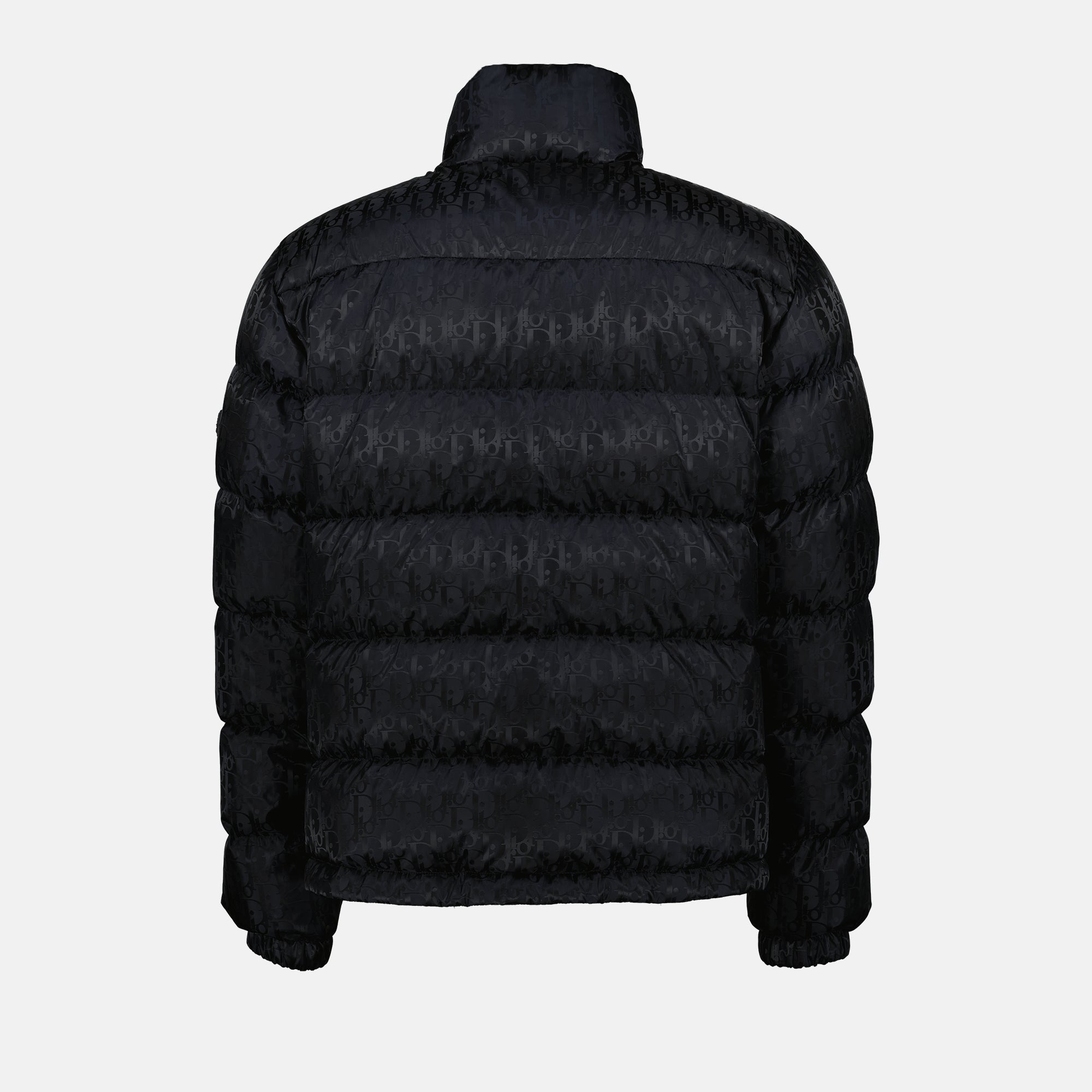 Dior Oblique Puffer Jacket, luxury winter jacket, black quilted jacket, high collar puffer, Autumn-Winter 2024 fashion