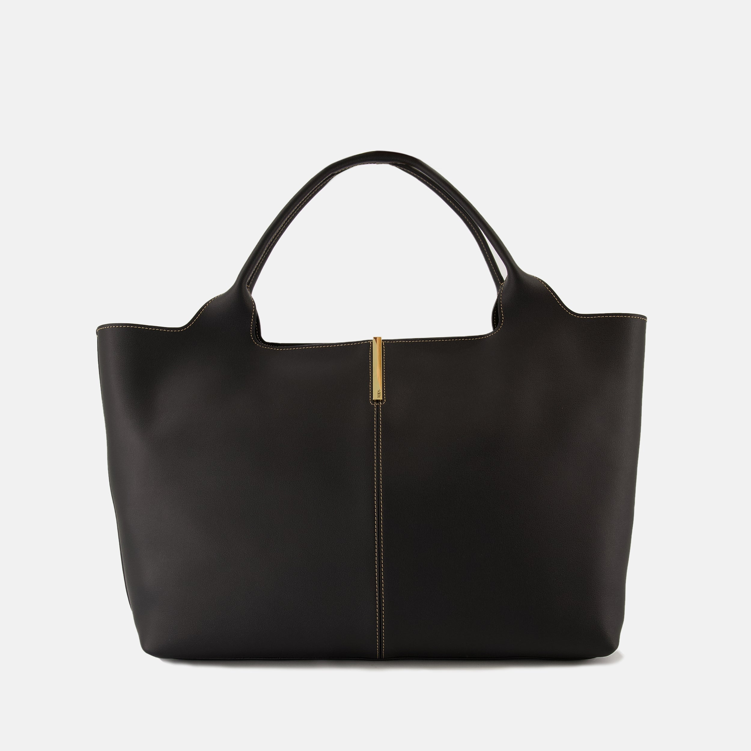 Tod's shopping bag, medium black bag, calf leather bag, fashion accessories, premium handbags