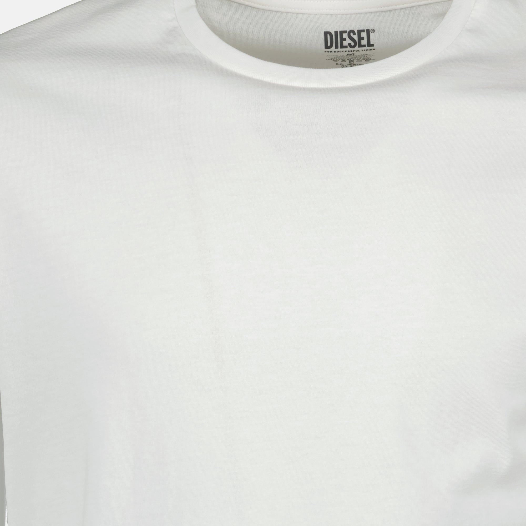 Diesel t-shirt, men's fashion, white t-shirt, FF motif, casual wear