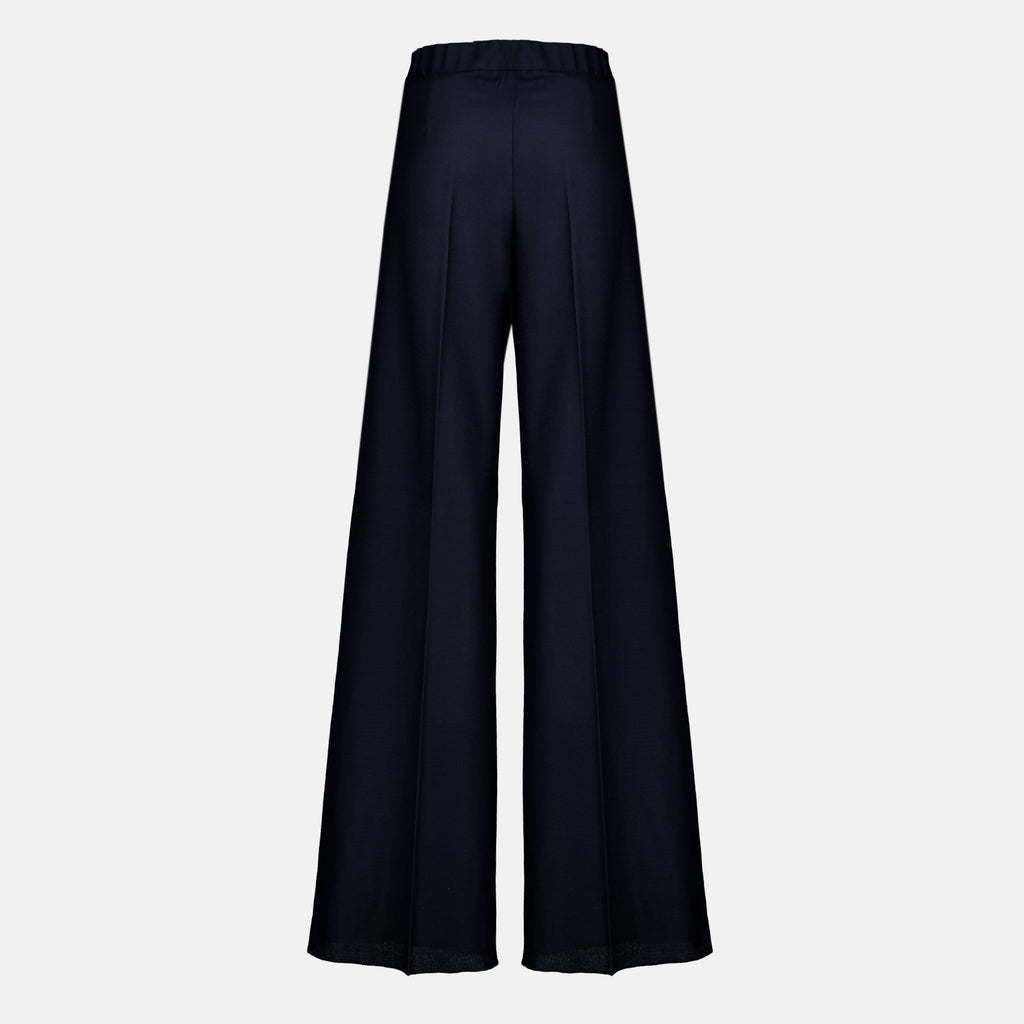 Pantalón de pernera ancha de punto azul marino