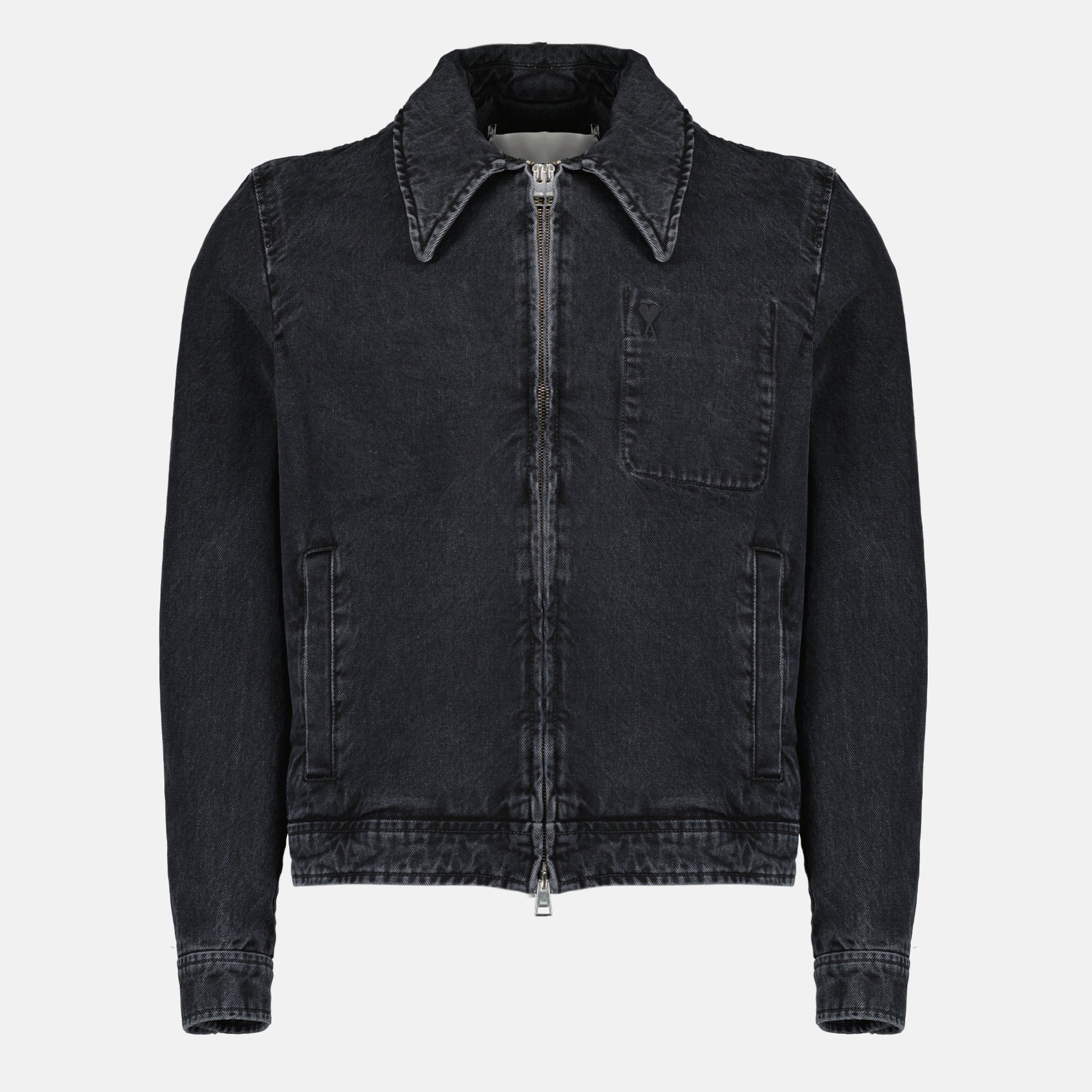 Zippered Denim Jacket