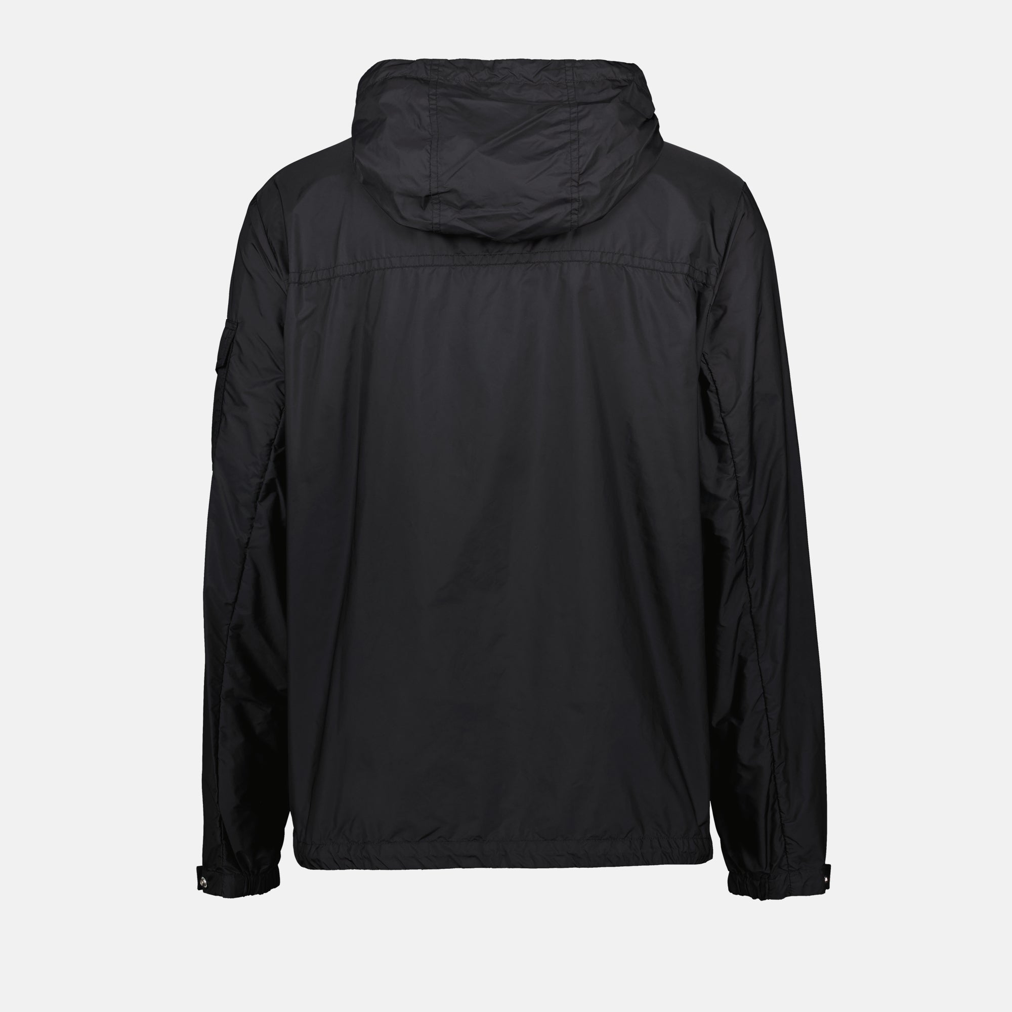 Black Hooded Windbreaker