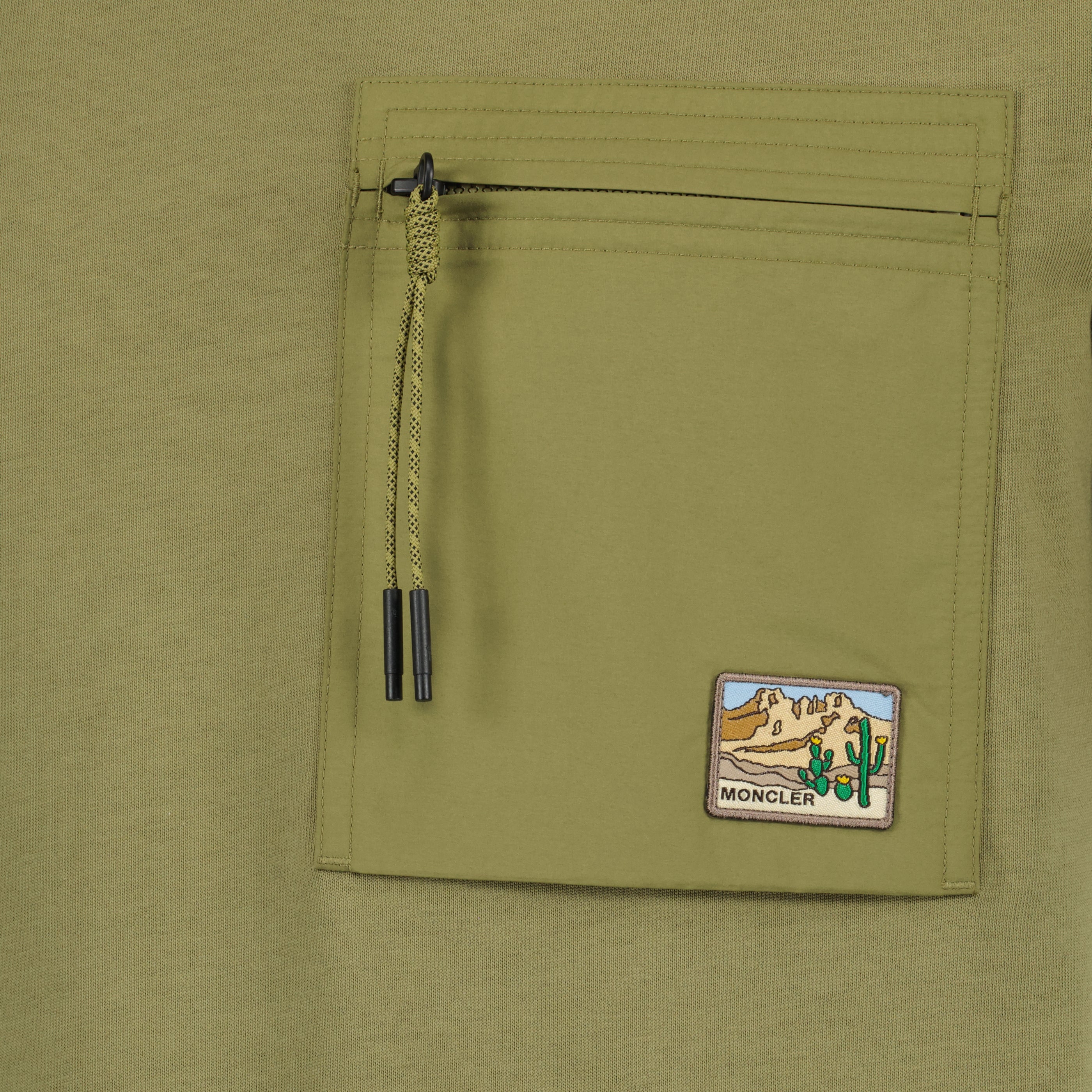 Kaki Cotton Pocket T-Shirt - Moncler Grenoble - Men | WE IN STYLE