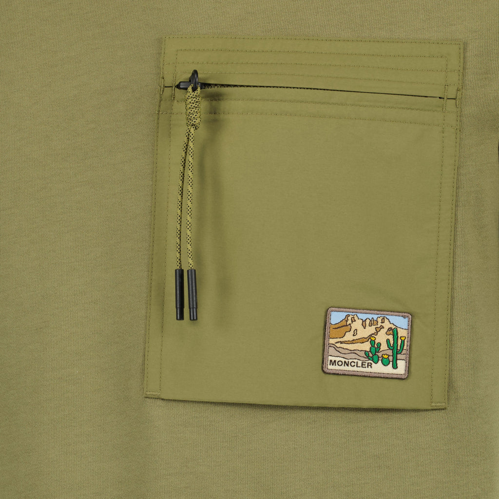 カーキコットンポケットTシャツ