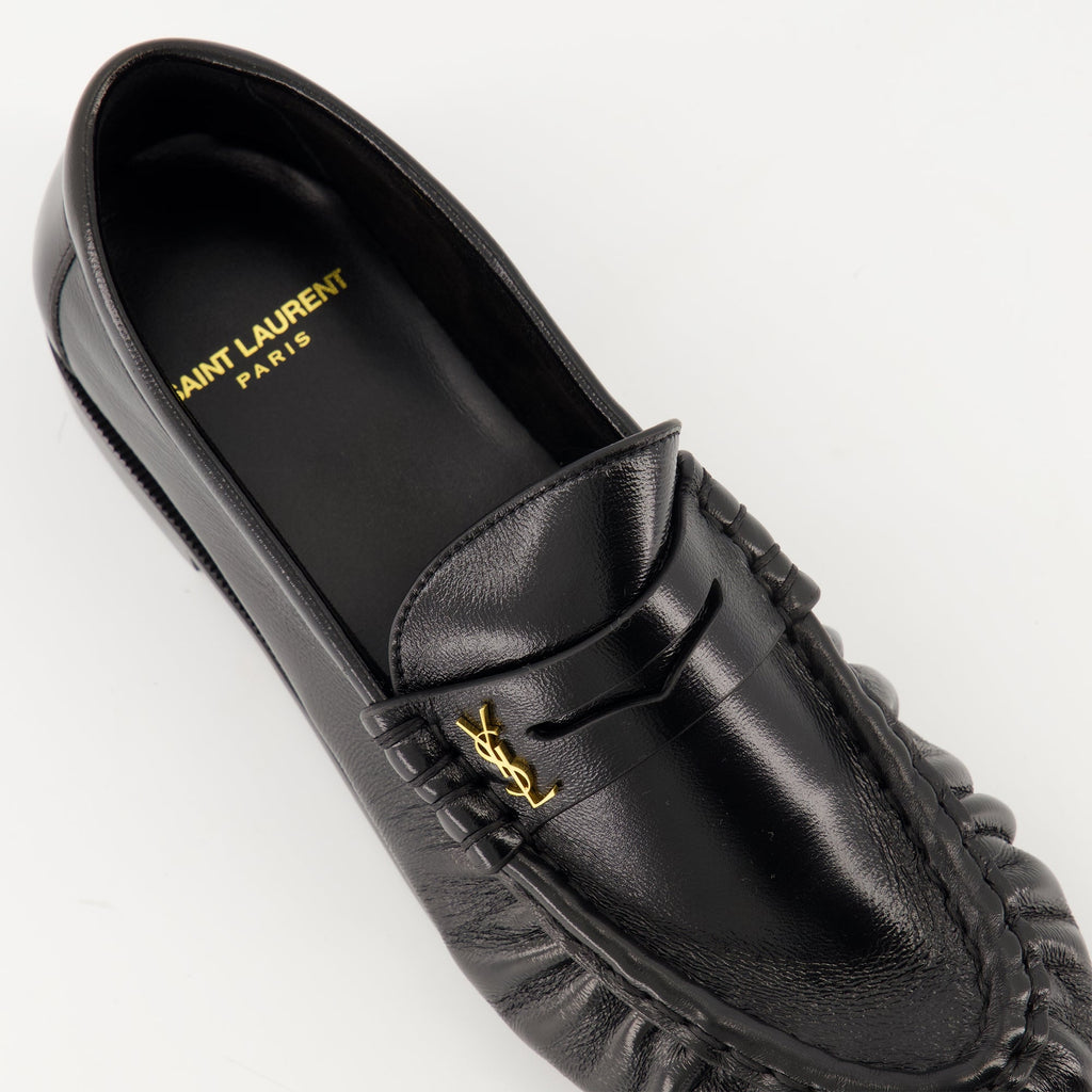 Loafer shoes, Saint Laurent footwear, lambskin loafers, elegant slip-ons, luxury footwear