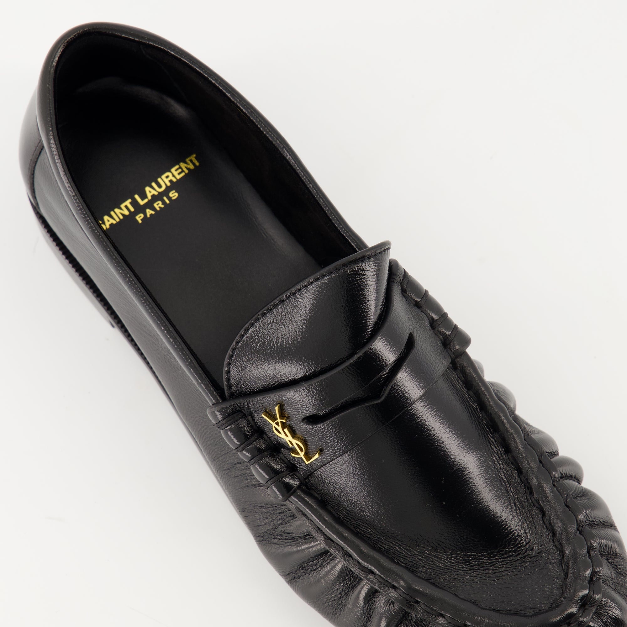 Loafer shoes, Saint Laurent footwear, lambskin loafers, elegant slip-ons, luxury footwear
