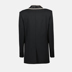 Image de Blazer Noir avec Perles par Moschino pour Femmes - Saison Printemps-Été 2025 - Vue de Dos