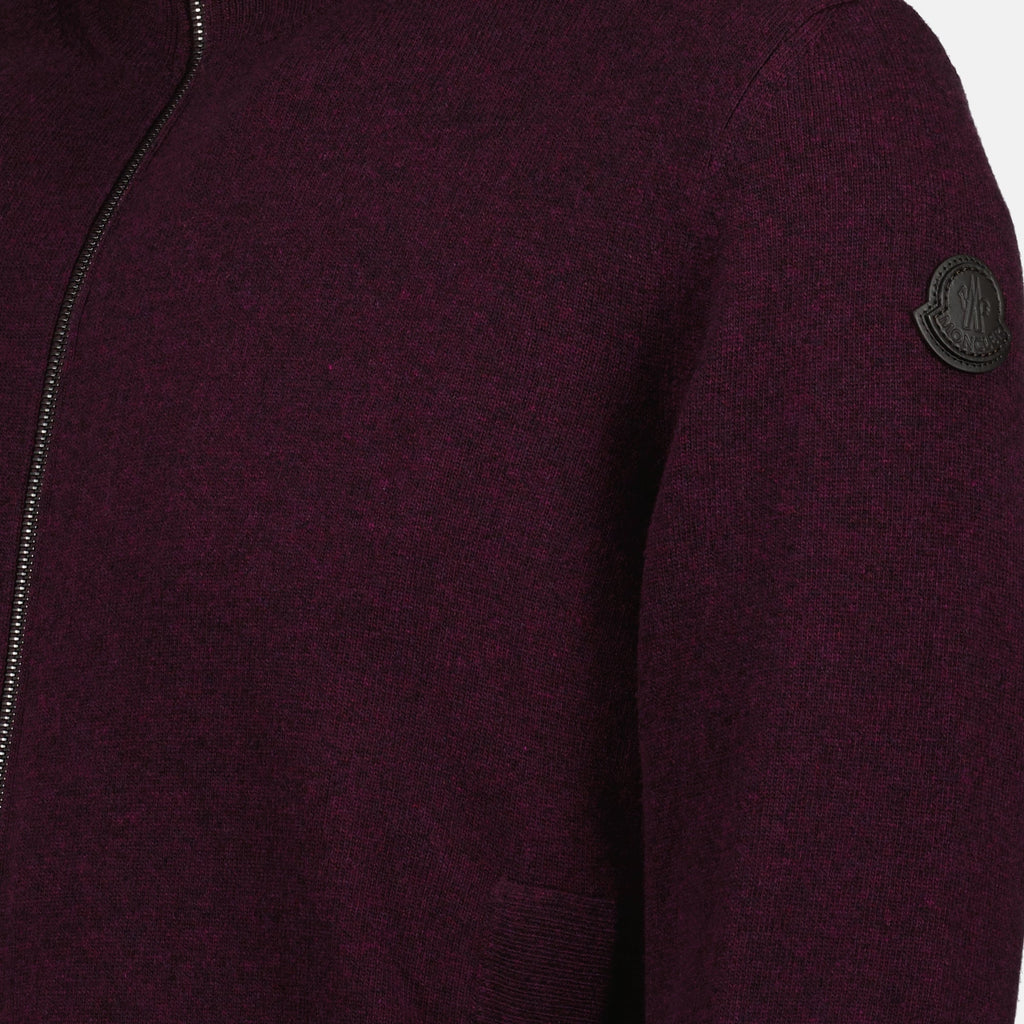bordeaux cardigan, Moncler, wool and cashmere, Autumn-Winter fashion, men's luxury knitwear
