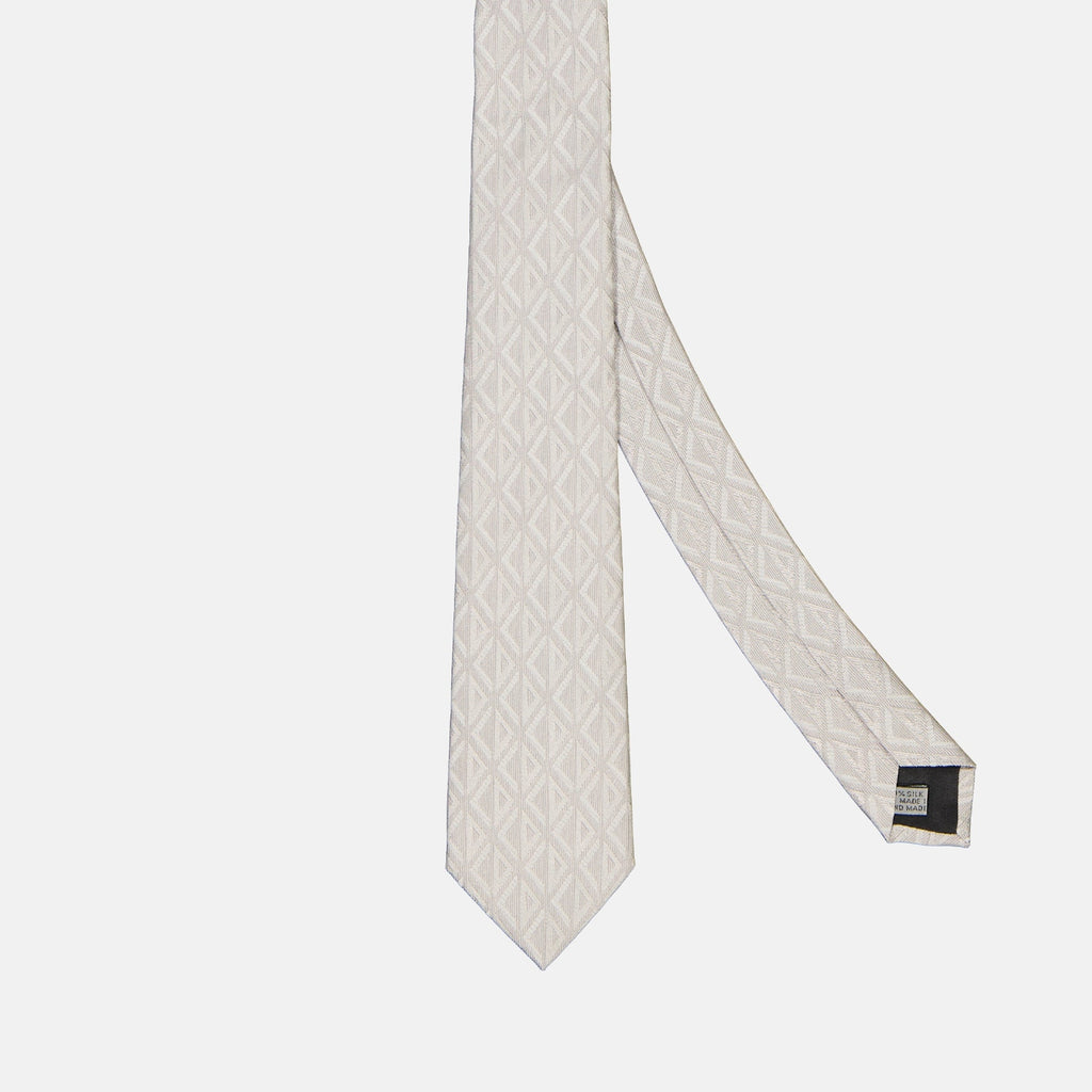 Dior tie, grey silk tie, luxury men’s accessories, diamond jacquard, Autumn-Winter 2024