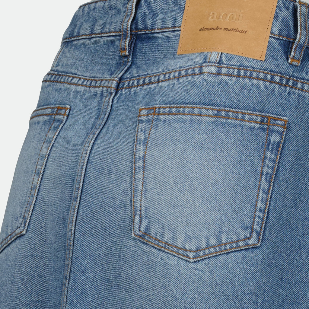 mini denim skirt, AMI Paris, five-pocket skirt, women's denim, spring-summer wear