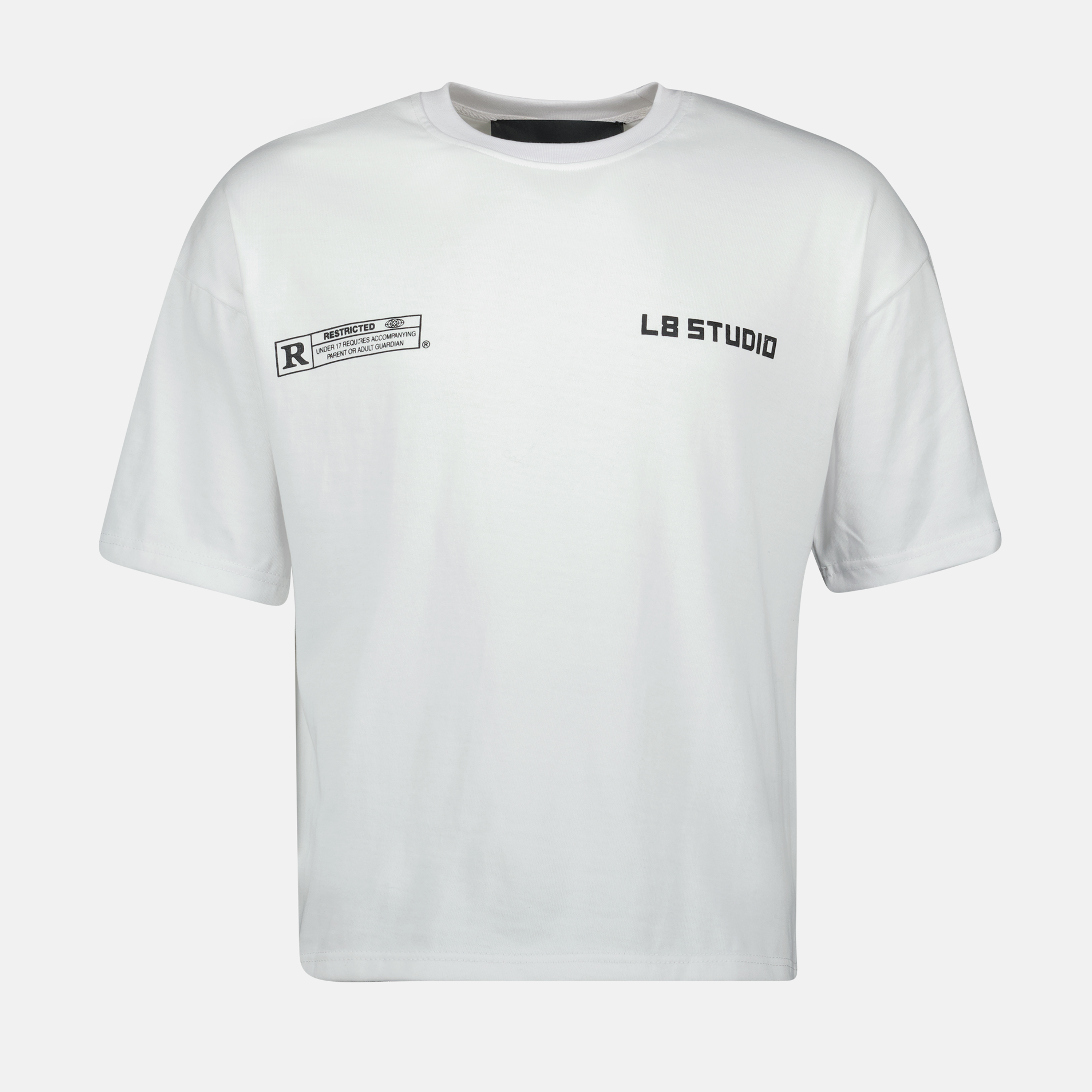 Image du T-shirt blanc Cupidon de L8 Studio pour hommes - Saison Printemps-Été 2025 - Vue de face