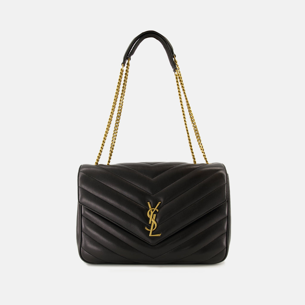 Saint Laurent Sac Loulou, black lambskin bag, luxury handbags, designer accessories, high-end bags