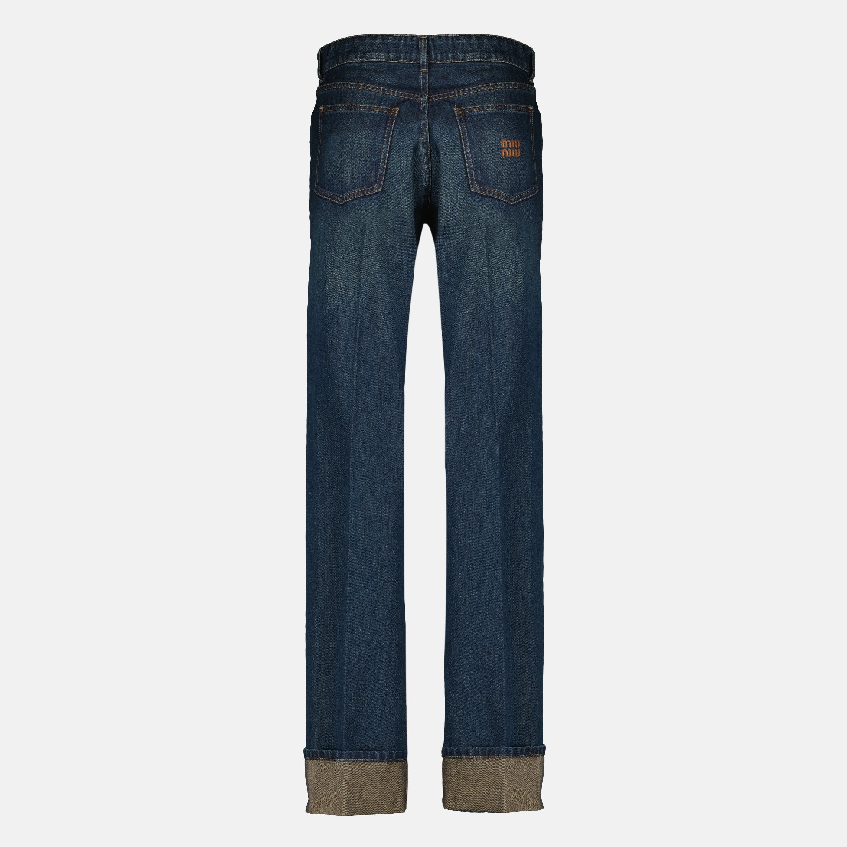 Image of Straight Jeans by Miu Miu for Women - Season Spring-Summer 2026 - Detail View 1