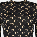 Marine Serre, Moon Print Top, Jersey Top, Autumn Winter Collection, Polyamide Fashion