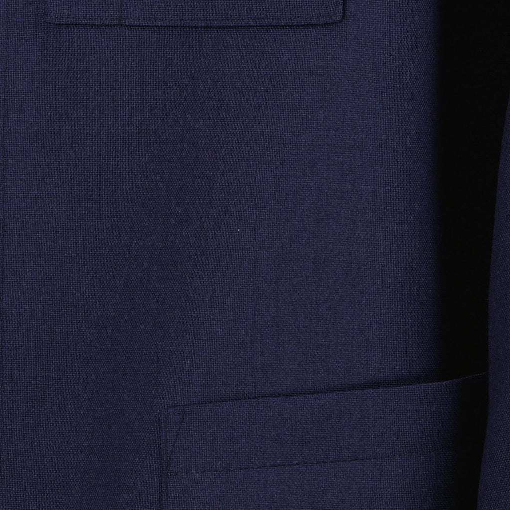 Image of Blue Wool Jacket with Peak Lapels by Fendi for Men - Season Spring-Summer 2024 - Detail View 5