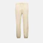 로고 자수가 있는 베이지 조깅 팬츠