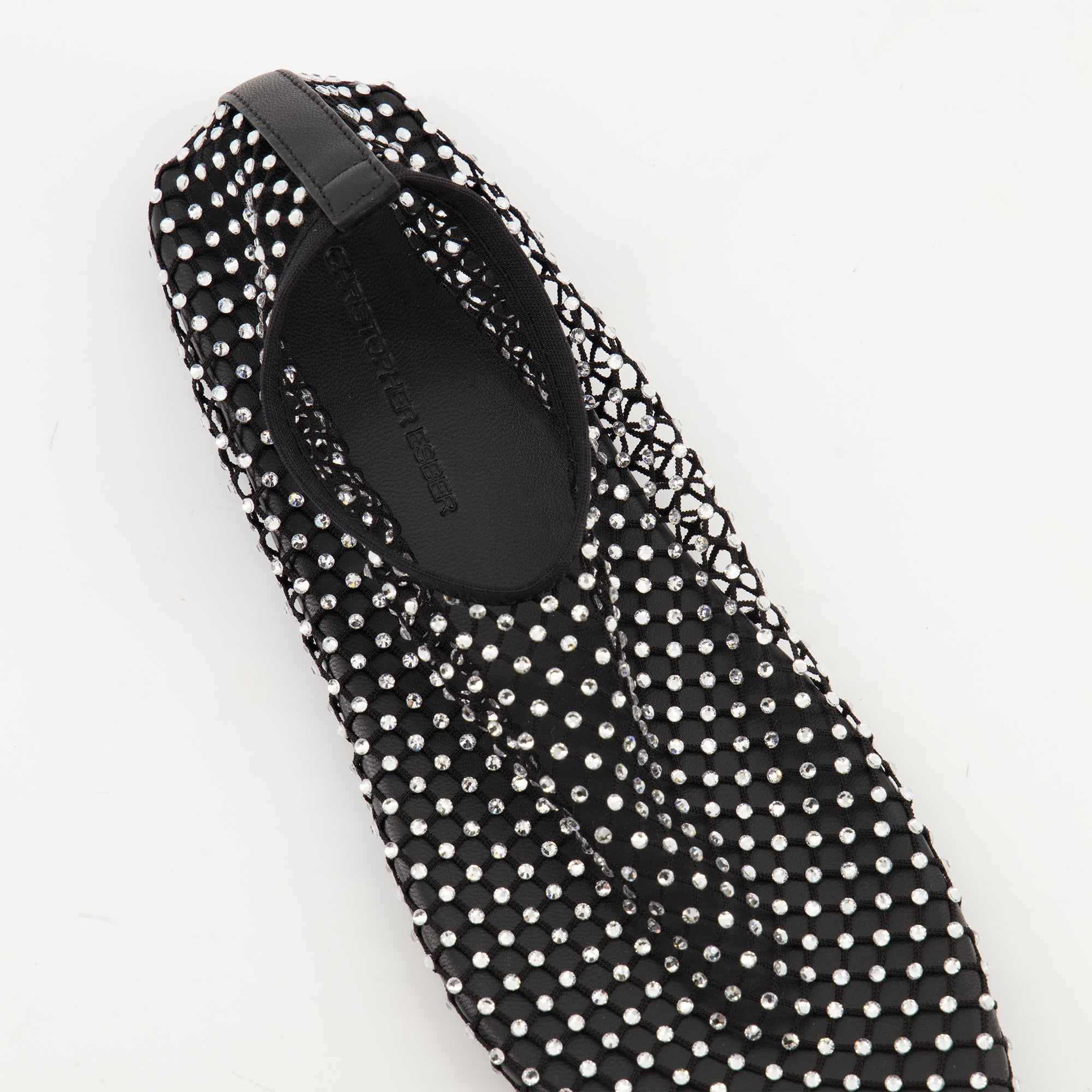 Christopher Esber flats, Minette Flat, elegant footwear, hand-applied crystals, luxury flats