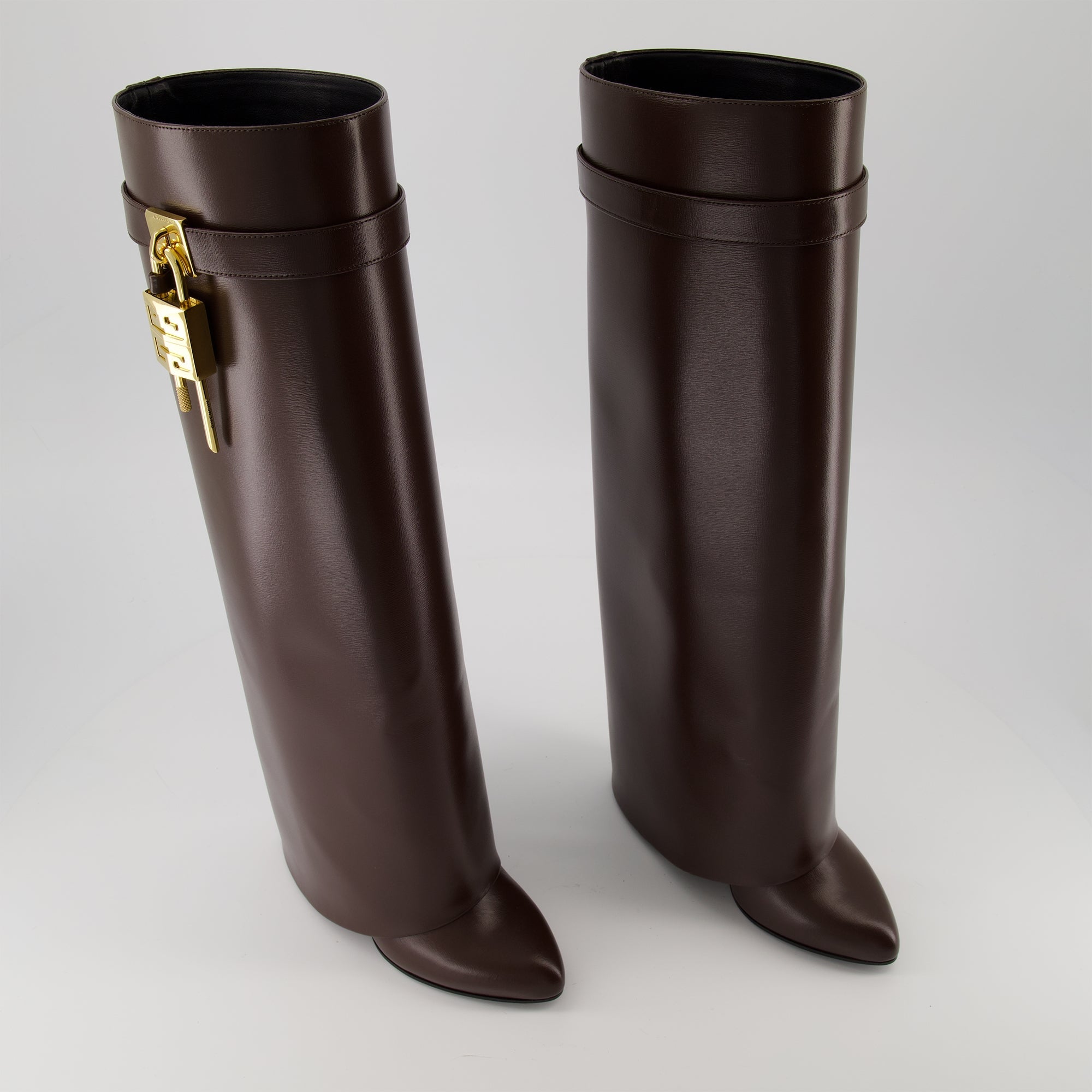 Givenchy, Shark Lock boots, brown leather boots, luxury footwear, designer boots