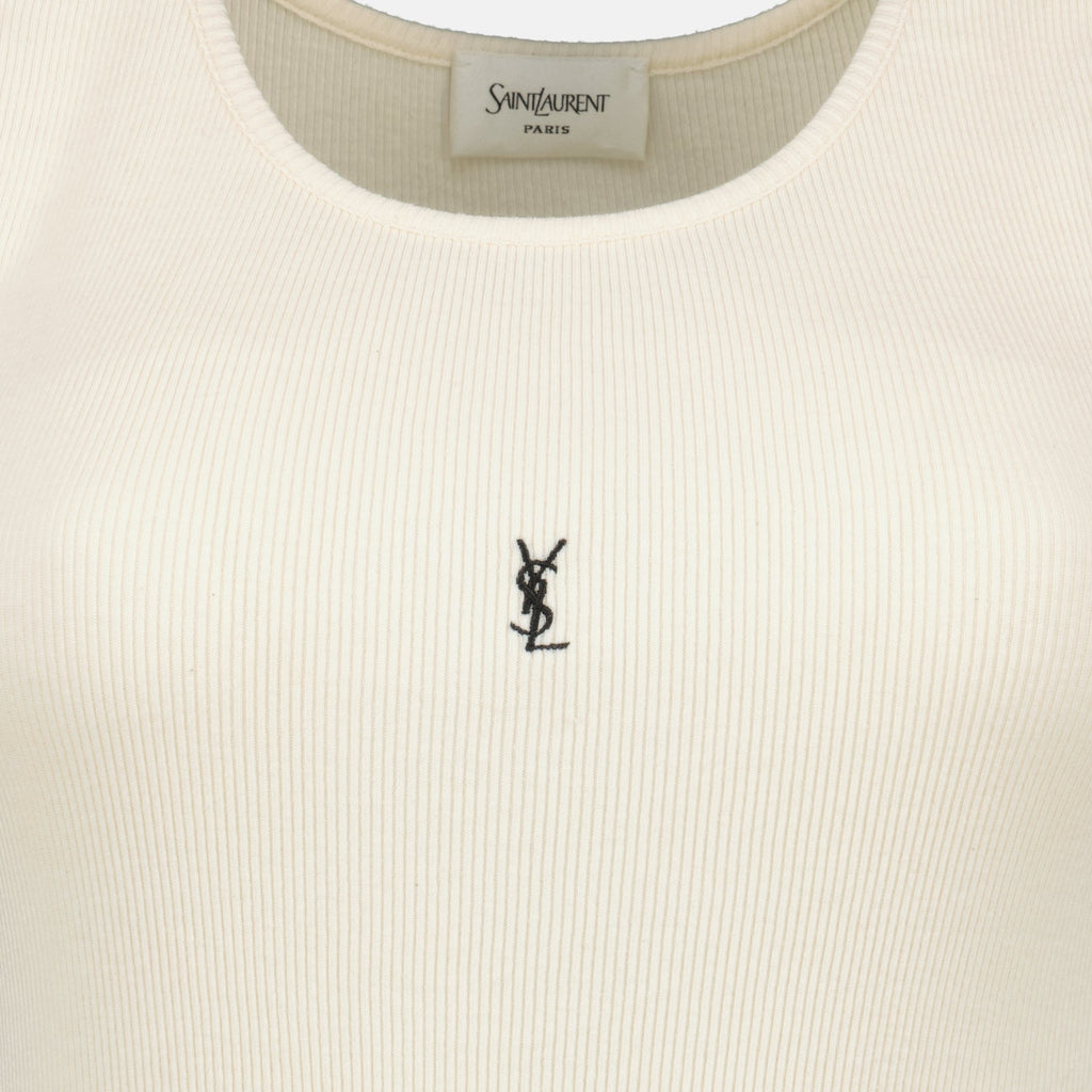 Bilde av Cassandre beige tank topp av Saint Laurent for kvinner - Sesong Vår-Sommer 2026 - Detaljvisning 2