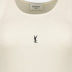 Image of Cassandre Beige Tank Top by Saint Laurent for Women - Season Spring-Summer 2026 - Detail View 2