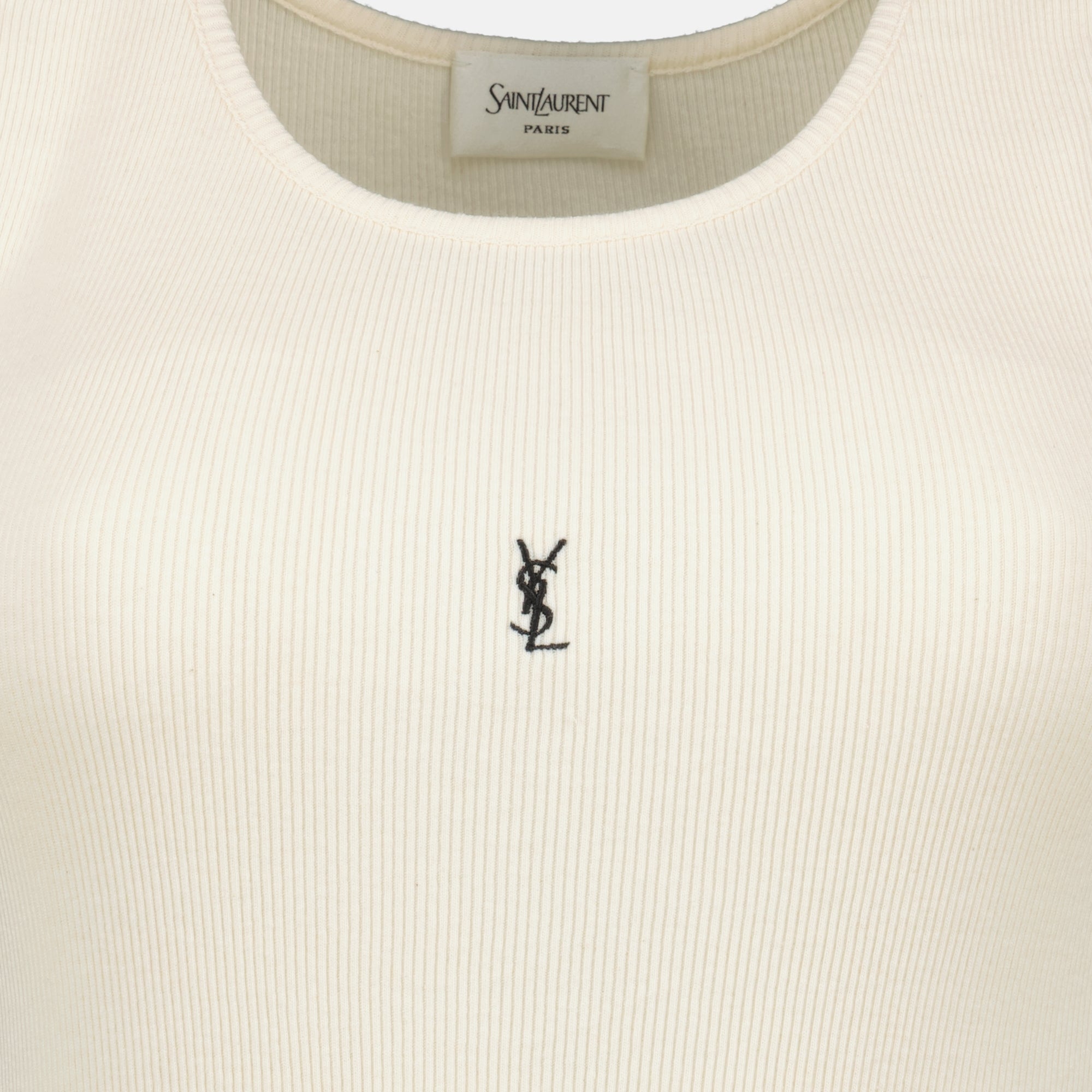 Bilde av Cassandre beige tank topp av Saint Laurent for kvinner - Sesong Vår-Sommer 2026 - Detaljvisning 2