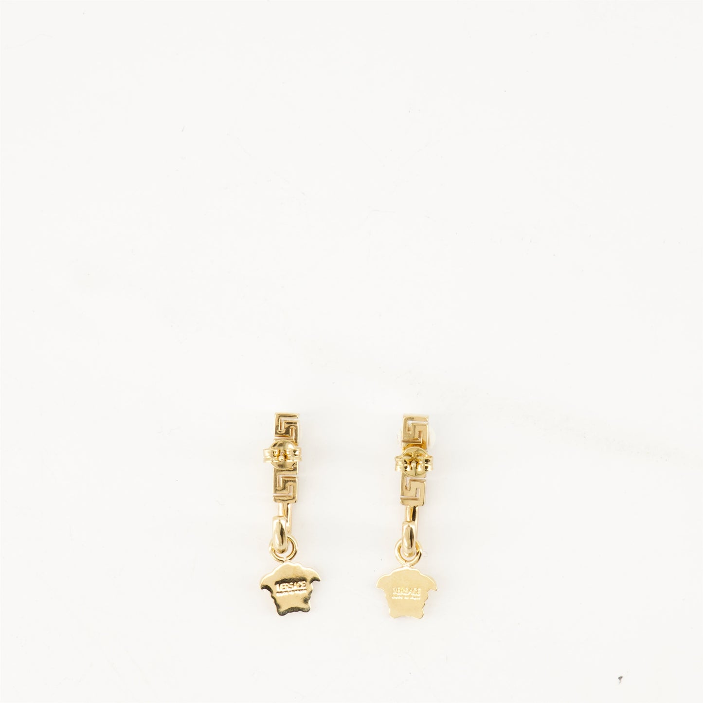 Versace earrings, gold Medusa earrings, luxury accessories, designer jewelry, statement earrings